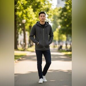 Camp David New Men's Gray Hoodie Sweater